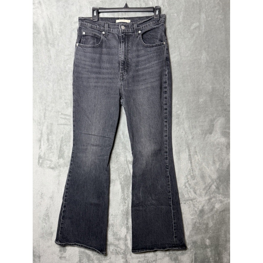 Levis Premium 70s High Flare Jeans Womens 30x32 Denim Black - Picture 2 of 7